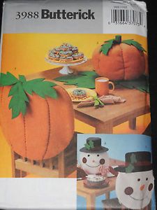 patterns Pumpkin Butterick  Chair  runner Back Runner Table Top Cover Snowman top 3988  table