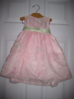 Baby Toddler Girl Dress Easter Church 18 24 Months Pink Green Pretty Flower Girl
