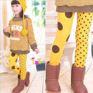 New Kids Clothing Cute Girls Classical Polka Dots Fashion Leggings AGES2 7Y