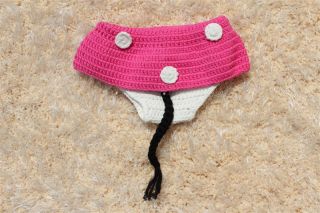 Cute Handmade Cotton Pink Mickey Mouse Baby Knit Hat Nappy Photo Prop 0 3month
