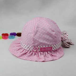 New Cute Baby Girls Sun Polka Dot Hearts Cotton Summer Hat Cap 3 24 Months Hot