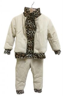 Toddler Baby Boys Girls Leopard Tracksuit Jacket Pants Hip Hop Outerwear