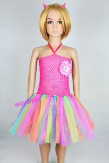 Pretty Colorful Baby Toddler Infants Girl Sweet Party Chiffon Tutu Dress 0 5T