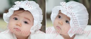 Kids Baby Girl Infant Toddler Summer Cute Polka Dots Lace Bow Hat Cap for 2 12M