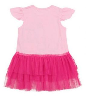 AGE2 3Y Peppa Pig Girls Short Sleeve Kids Party Top Dress Pink Ruffle Tutu Skirt