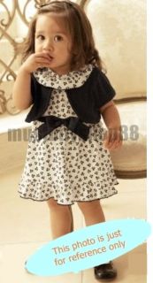 Lovely Girl Floral Print Black White Dress w Mini Coat Outfits 6 24 Months