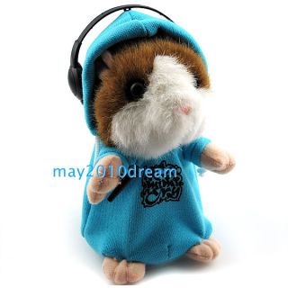 Cute Mimicry Pet Speak Talking Record Swing Hamster Plush Toy Kids Blue Gift