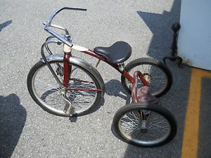 RARE Huge Mint Chrome Siebert Tricycle Bike Excellent Condition Kids Toy Antique