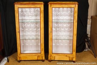 Pair Art Deco Display Cabinets Glass fronted Bijouterie Bookcase