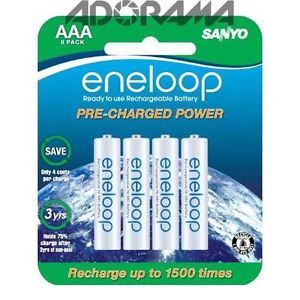 Sanyo Eneloop AAA Rechargeable Ni MH Battery 1500 Cycle 8 Pack Sec HR4U8BPN