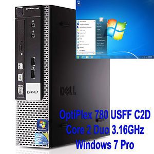 Dell Optiplex 780 USFF E8500 Core 2 Duo 3 16GHz 4GB C2D Desktop PC Windows 7 Pro