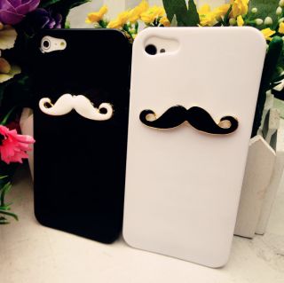 2pcs Glossy Chaplin Dumb Show Sexy 3D Mustache Case Cover for iPhone 5 5th Lover