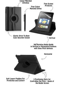 360° Rotating Smart Case for  Kindle Fire Tablets PU Leather Cover Stand