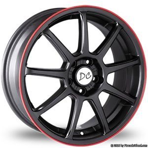 Divinity Racing Suzuka 18" Wheels Black Red Line Tires Fitcamry Civic Altima Kia