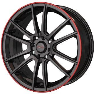 Akita AK77 16 Black Red Wheel / Rim 5x105 & 5x112 with a 40mm Offset and a 72.62 Hub Bore. Partnumber 477 6719B: Automotive