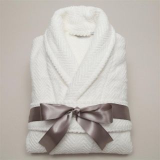 Luxury Hotel & Spa Herringbone Weave 100% Turkish Cotton Unisex Bathrobe   Bath Robes