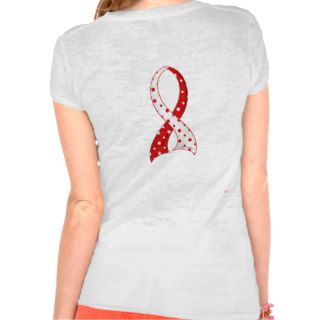 Polka Dot Red White Ribbon Aplastic Anemia Tee Shirt