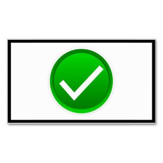 Green Check Mark Symbol Business Card Templates