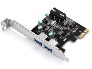 [Compatible with Windows 8]UtechSmart PCI Express to SuperSpeed USB 3.0 2 Port Expansion Card with 5V 4 Pin Power Connector for Desktops (Latest Renesas µPD720202 xHCI 1.0 chipset)