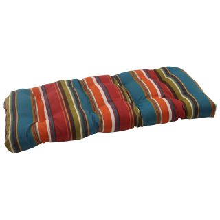 Pillow Perfect Westport Polyester Teal Wicker Outdoor Loveseat Cushion (Teal/green/brown/red/orangeMaterials: 100 percent spun polyesterFill: 100 percent polyesterClosure: Sewn seamWeather resistant: YesUV protection Care instructions: Spot clean/hand was