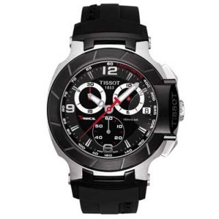 Mens Tissot T Race Chronograph Watch with Black Dial (Model