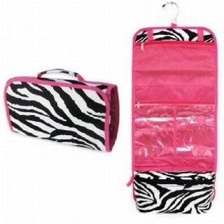 Zebra Hot Pink Makeup Cosmetic Bag Case Large