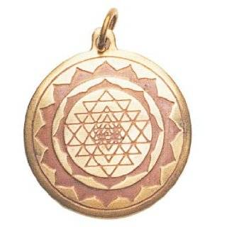   Yantra for Growth and Healing Amulet Pewter Pendant with Cord Necklace