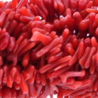 Red Coral : Branches Plain   1mm Height, 1mm Width, Sold by: 16 Inch 