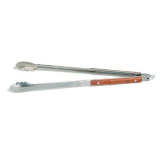 Outset QB22 Extra Long Stainless Steel Barbecue Tongs with Rosewood 