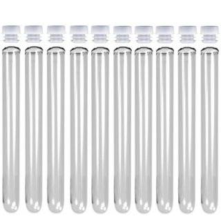 10 Pack   6 inch, 16x150mm Clear Plastic Test Tubes with Caps
