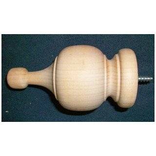 Solid Wood Finial Pole Ends for curtain rods   2/bag [CAPITOL CITY 