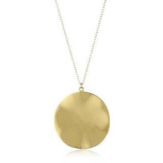  Initial Letter M 14K Yellow Gold Disc Pendant Necklace P 