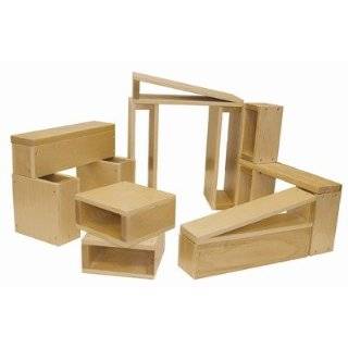  Large Hollow Wooden Block Set   18 Piece: Toys & Games