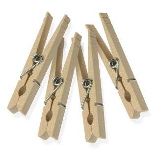 Clothes Pins Traditional Wood w/ Spring 50 Pack Wooden Clothespins