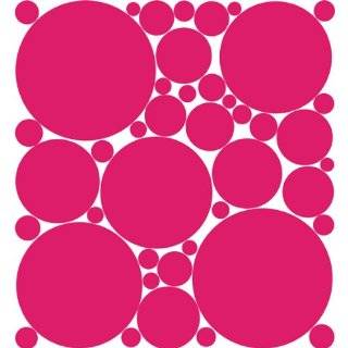 Colorful Polka Dots Wall Stickers / Decals / Appliques, Bright Pink