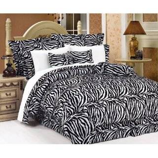  7Pcs Full Zebra Animal Kingdom Bedding Comforter Set
